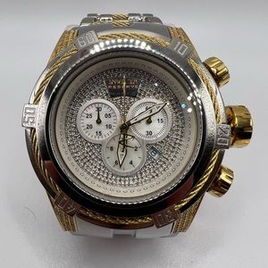 Invicta Reserve Thunderbolt 1.62CTW Diamond Blue Steel Swiss Mvt 52mm Watch